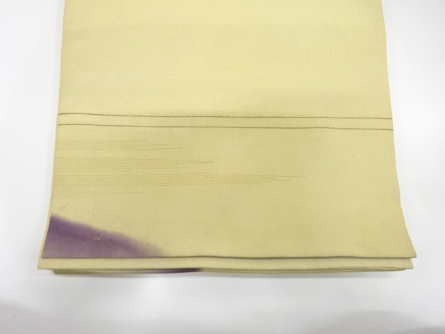  アンティーク　花瓶に文箱・椿・南天模様刺繍丸帯（着用可）